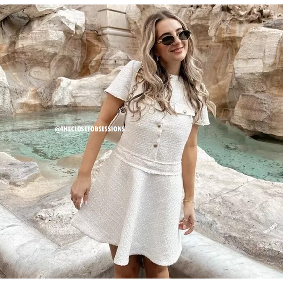 ZARA BLOGGER FAVE!! Textured Short Dress NWT - Picture 8 of 16